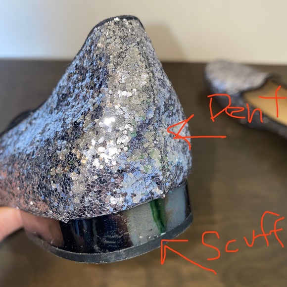 Zara Silver Glitter Loafers Size 39/8 - Picture 8 of 10